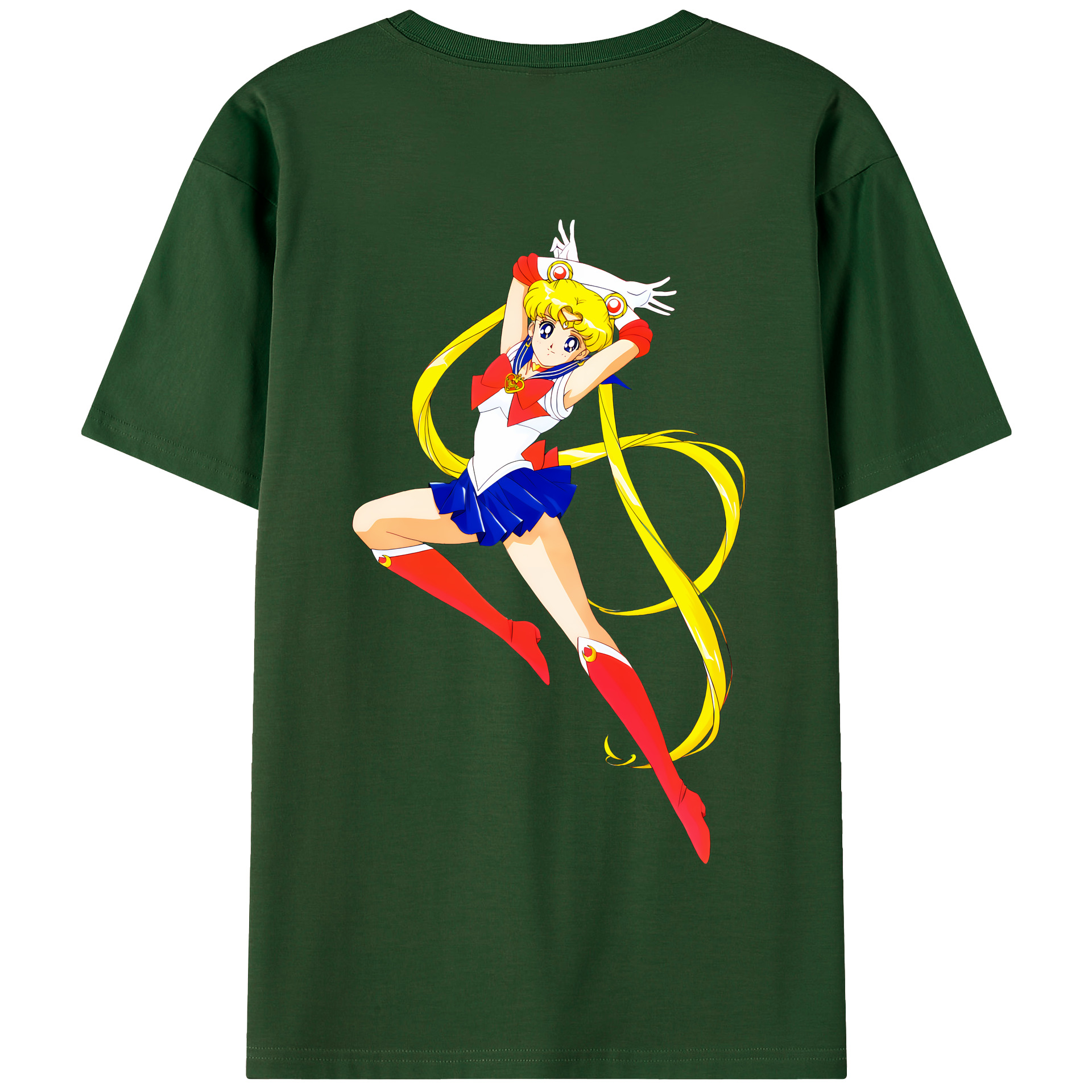 （画像用） 美少女戦士セーラームーン 月野 うさぎ つきの うさぎ Sailor Moon Tsukino Usagi 綿100％半袖Tシャツ（背面プリント）